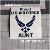 Proud US Air Force Window Decal Mom Dad Aunt Uncle Retired #decals #stickers #windowdecal #windowsticker #airforce