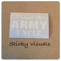 Proud ARMY Mom, Dad, Aunt, Uncle Window Decal #decals #stickers #windowdecal #windowsticker #fundecal #makeastatement #army #armymom