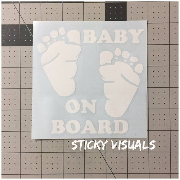 Baby On Board Feet Decal Sticker Pick Size & Color