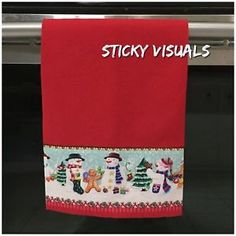 Christmas Towels Flat Cotton Kitchen Hand Towel with Border Fabric Pick Your Style #kitchentowel #ovendoortowel #embroideredtowel