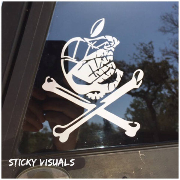 Cracked Apple Auto Window Decal Sticker Pick Size & Color #decals #stickers #windowdecal #windowsticker #fundecal #makeastatement #crackedappleskull