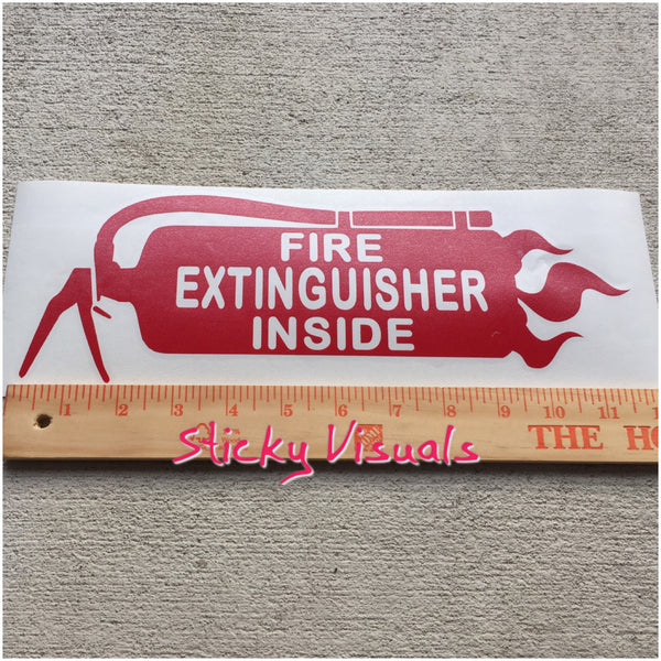 Fire Extinguisher Inside Auto Window or Body Decal Sticker Pick Color