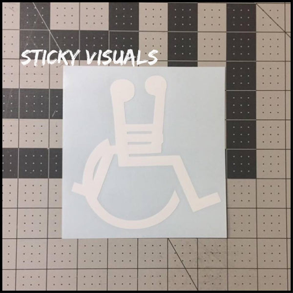 Wheel Chair Sex Symbol Decal Sticker Pick Size & Color