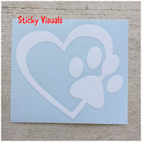 Heart Dog Paw Love Decal Sticker Pick Size & Color #decals #stickers #windowdecal #windowsticker #fundecal #makeastatement #lovemydog #hearddogpaw