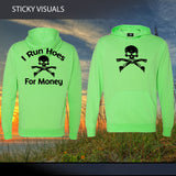 I Run Hoes For Money Skull Hoodie Excavator Backhoe Hoodie Adult Pick Color and Size