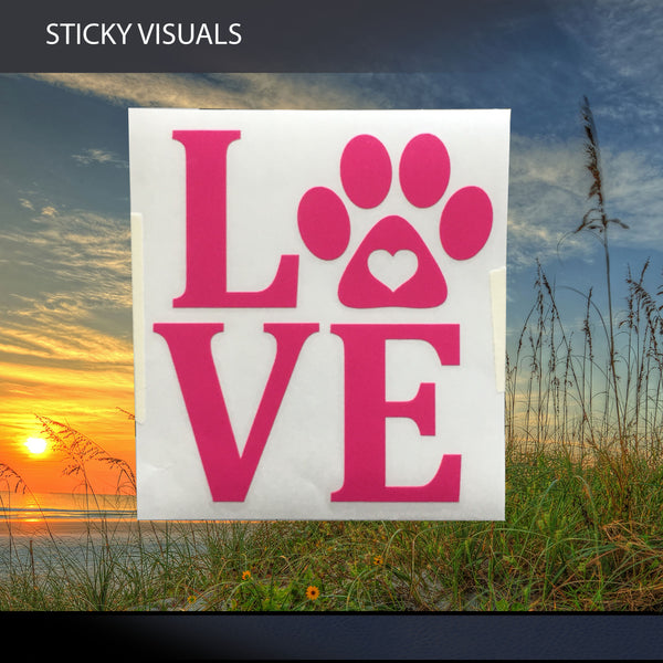 Love Dog Paw Decal Sticker Pick Size & Color #decals #stickers #windowdecal #windowsticker #fundecal #makeastatement #lovemydog