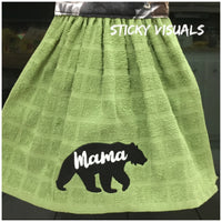 Mama Bear Kitchen Oven Door Towel Grey Embroidered #kitchentowel #ovendoortowel #embroideredtowel