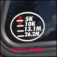 Runners Milestones 5K 10K 13.1M 26.2M Window Decal Sticker #decals #stickers #windowdecal #runnermilestones #runner