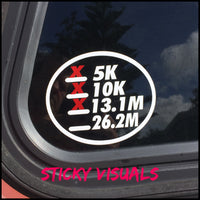 Runners Milestones 5K 10K 13.1M 26.2M Window Decal Sticker #decals #stickers #windowdecal #runnermilestones #runner