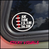 Runners Milestones 5K 10K 13.1M 26.2M Window Decal Sticker #decals #stickers #windowdecal #runnermilestones #runner