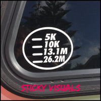 Runners Milestones 5K 10K 13.1M 26.2M Window Decal Sticker #decals #stickers #windowdecal #runnermilestones #runner