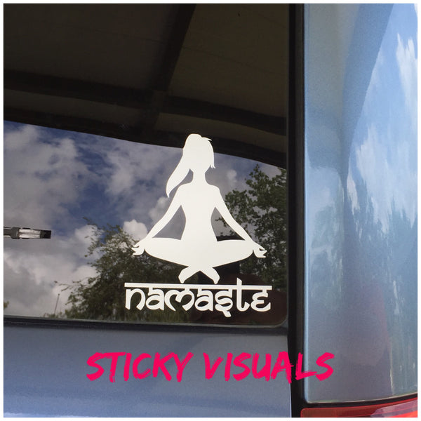 Yoga Namaste Yoga Pose #1 Window Decal Sticker Pick Size & Color