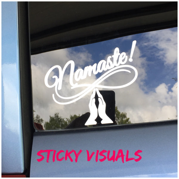 Yoga Namaste Yoga Praying Hands Window Decal Sticker Pick Size & Color