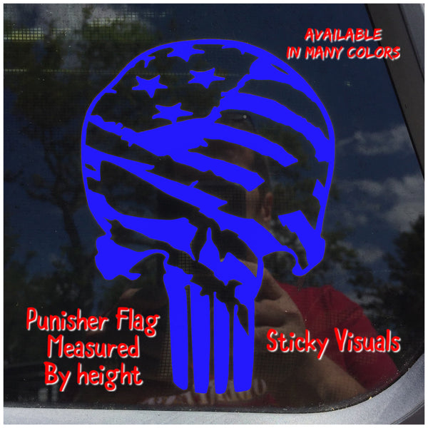 Punisher Skull American Flag Window Decal Sticker Pick Size & Color #decals #stickers #windowdecal #punisher #flagpunisher