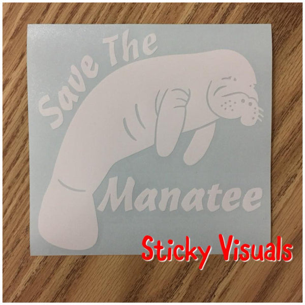 Save The Manatee Window Decal Sticker Pick Size & Color #decals #stickers #windowdecal #savethemanatee #manatee