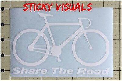 Share The Road Bicycle Window Decal Sticker Pick Size & Color #decals #stickers #windowdecal #bicycle