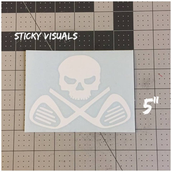 Skull and Golf Club Decal Sticker Pick Size & Color #decals #stickers #windowdecal #golfskull #skull #golf