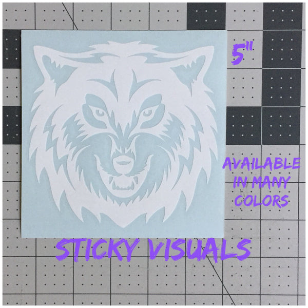 Wolf Head forward Window Decal Sticker Pick Size & Color